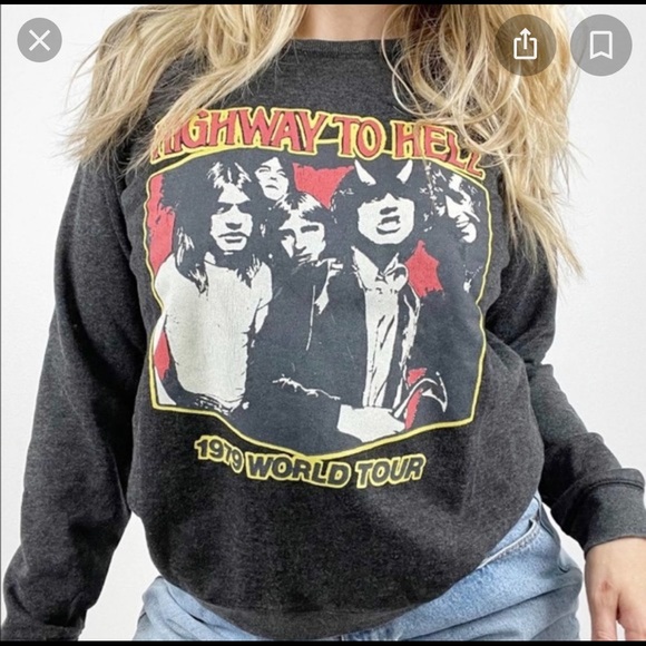 NWT AC/DC sweatshirt highway to hell size large lucky brand - Picture 9 of 9
